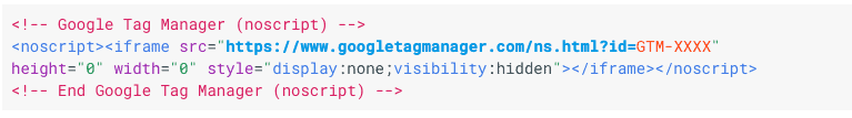  Google Tag Manager body noscript snippet