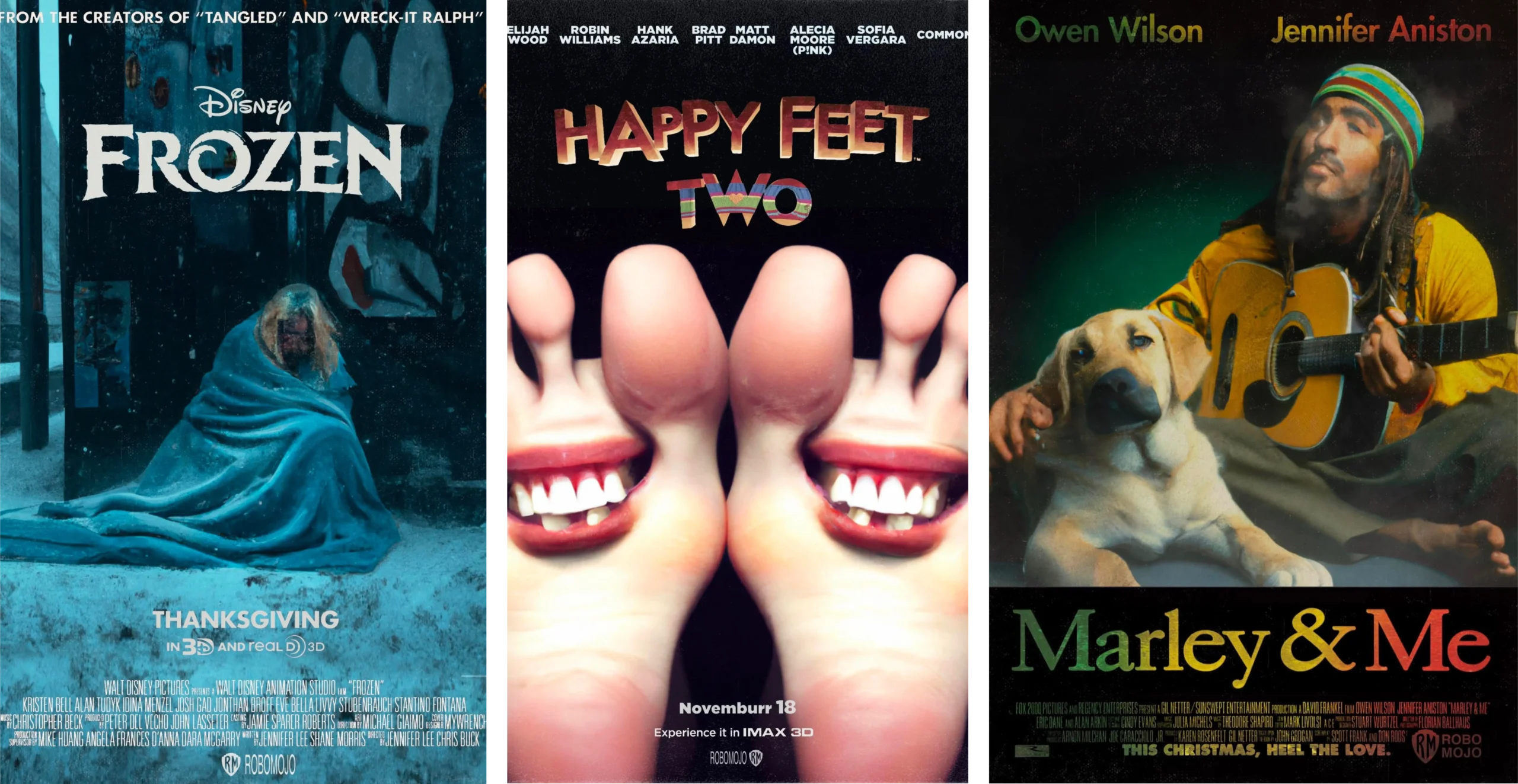 Film poster examples created by AI