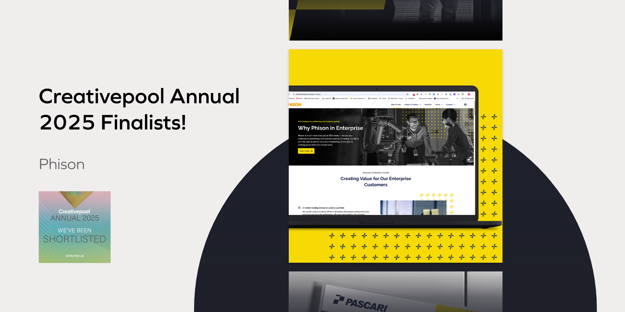  Creativepool Annual Awards logo showing the shortlisted Phison entry for the branding category
